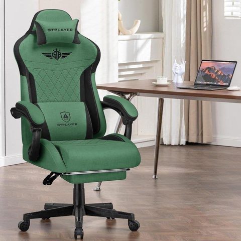 Gtplayer Chaise Gaming ergonomique Respirante et rafraîchissante avec soutien lombaire, dossier élargi, capacité de charge jusqu'à 150 kg