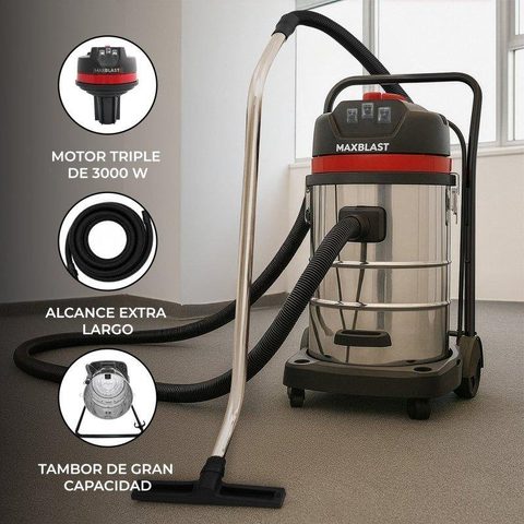 Monster Aspirateur Industriel MaxBlast 3000W 80L avec Tuyau 5m