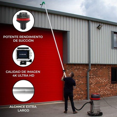 Monster MAXBLAST Lot de Aspirateur Industriel 80 L, Perche Pour Gouttières & Caméra d'Inspection