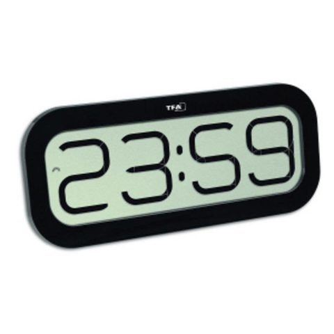TFA Horloge de Table TFA-Dostmann 60.4514 Digitale Noire Ovalée