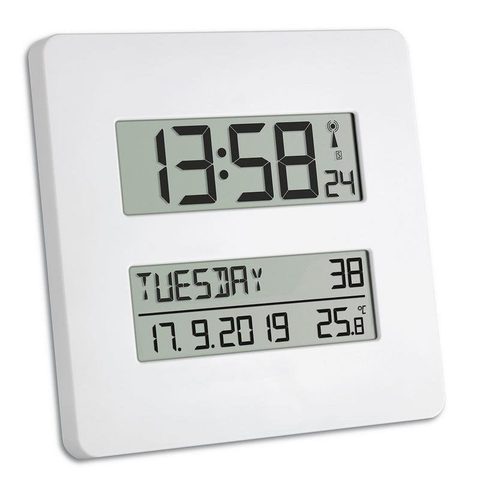TFA Horloge numerique de bureau Dostmann Time Line LCD