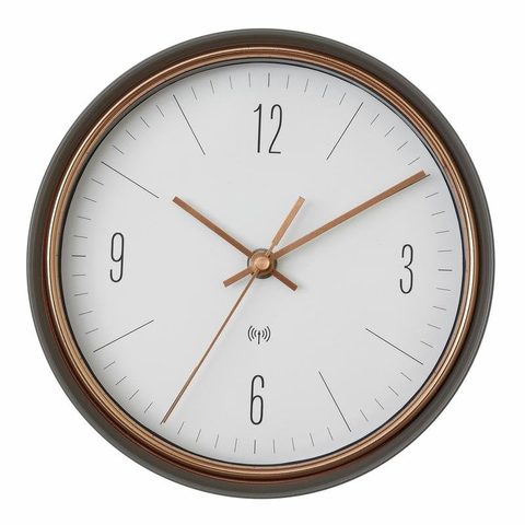 Tfa-dostmann Horloge murale atomique 60.3547.10 ronde cadre métal