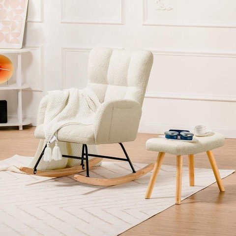 Gtplayer Chaise berçante Teddy Beige 136 kg