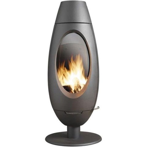 Invicta Poêle à bois - Ode - 10 KW - Fonte - Bûches 25 cm