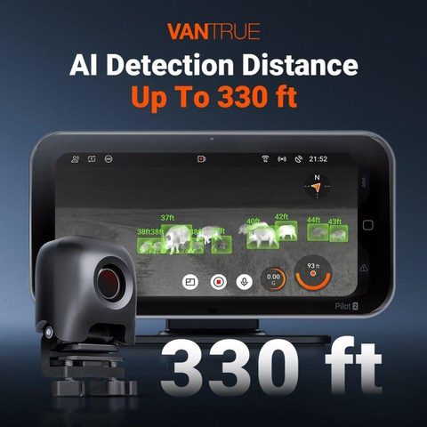 Vantrue Pilot 2 Thermal System Caméra embarquée – La première caméra embarquée à imagerie thermique au monde, 2K+1080P+2K+Objectif thermique, 4 canaux 360°, CarPlay et Android Auto, mode stationnement 24h/24 et 7j/7