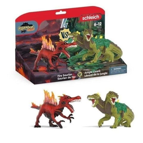 Schleich Figurine Saurien de feu vs Lézard de la jungle 70834 Gamme Eldrador Creatures