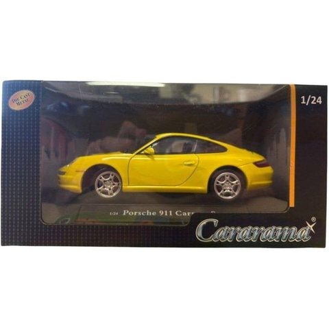 Cararama Voiture Miniature De Collection - Porsche 911 Carrera S Coupé - Jaune - 1/24