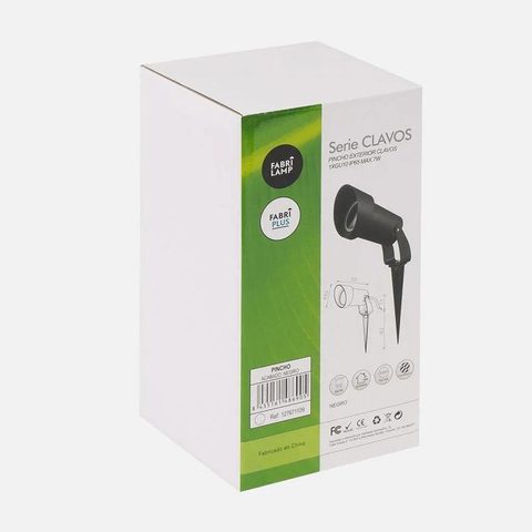 Fabrilamp Pinche extérieur Clavos Policarbonate Noir IP65 GU10