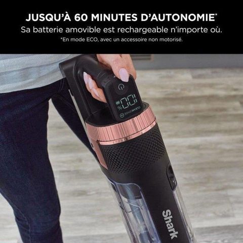 Shark Aspirateur sans Fil Stratos IZ400EU 60 min Anti-enchevêtrement HEPA