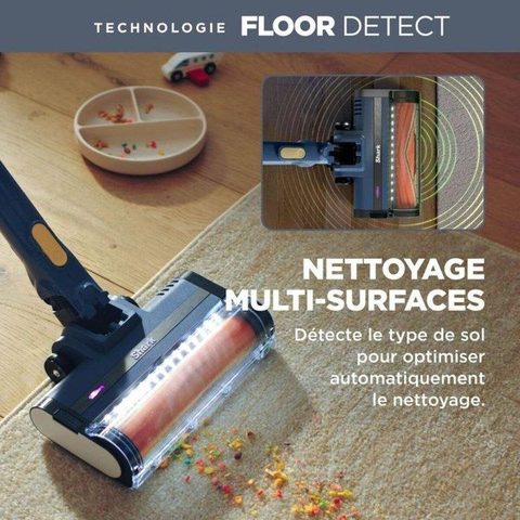 Shark Aspirateur balai sans fil FloorDetect IY143HEU - Anti-emmêlement filtre HEPA - 40 min dautonomie