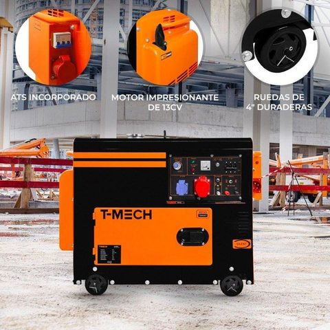 Monster Générateur Diesel Trifasé T-mech Silencieux 400V 6,5kVA