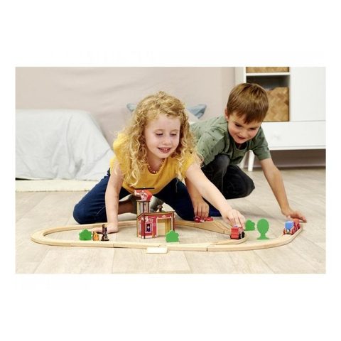 Eichhorn Ensemble De Jeu Avec Rails Et Pont, 33 Pièces