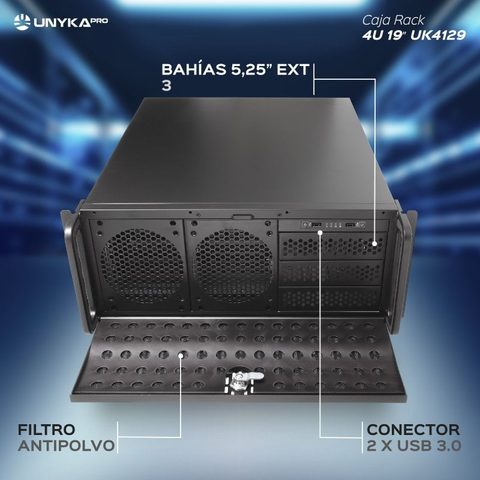 Unykach UK 4129 Rack Box 19" 4U sans Alimentation