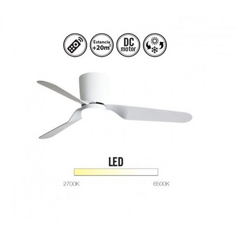 Fabrilamp Ventilateur de plafond Kochi avec éclairage LED et télécommande 33 W