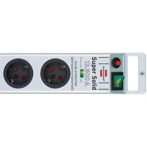Brennenstuhl Multiprise Super-Solid 8 Prises Protection contre Surtension Interrupteur LED