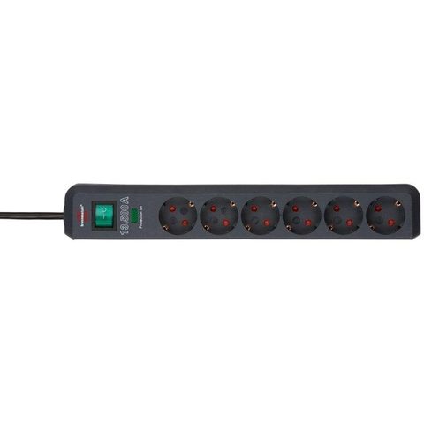 Brennenstuhl Multiprise Eco-Line 6 Prises Protection Surtension Interrupteur 1,5 m Antracite