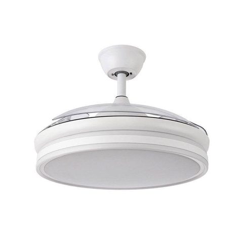 Fabrilamp Ventilateur de Plafond avec Lumière Bayomo 59W 107cm 6 Vitesses Pales Rétractables Télécommande