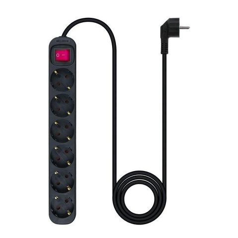 Nanocable Multiprise 10.37.0006-BK 6 Prises Interrupteur Protection