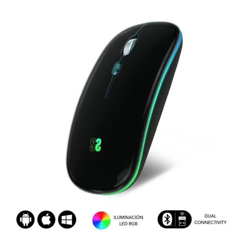 Subblim SUBMO-LDFLAT1 souris Bureau Ambidextre RF Wireless + Bluetooth + USB Type-A Optique 1600 DPI