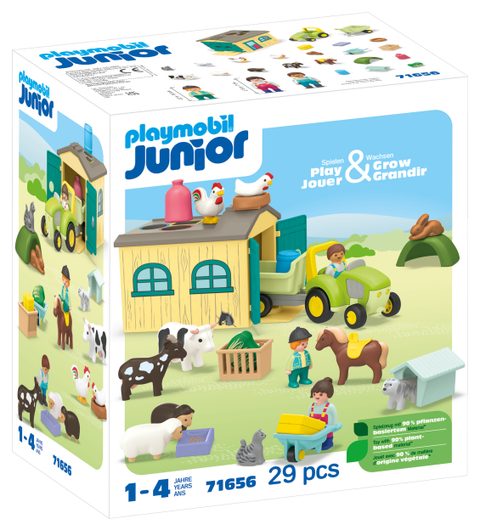 Playmobil Junior Ferme avec tracteur et animaux 71656