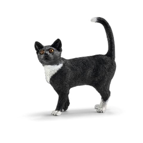 Schleich Figurine de Jeu - Chat Debout - Noir et Blanc - 3 ans et plus
