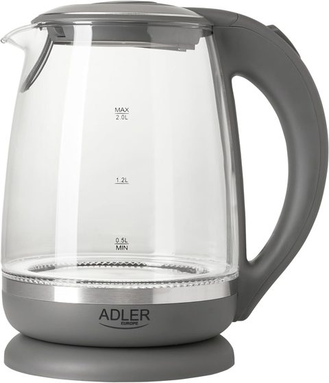 Adler Bouilloire Aigle 2L verre et inox 2200W
