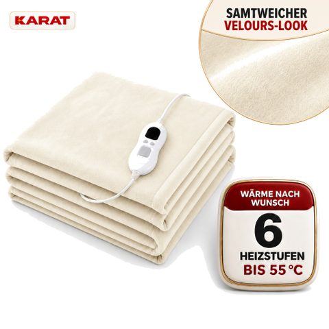 Floordirekt Couverture Chauffante Électrique Borea Beige 160 X 120 Cm