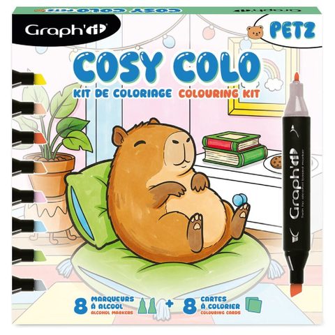Graph It Kit De Coloriage Cosy Colo Petz Carton Multicolore 22 X 22 X 2,6 Cm