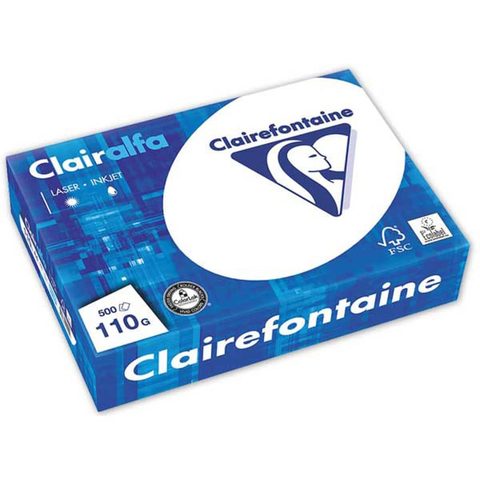 Clairefontaine Ramette De Papier - A4 - Blanc - 110g - Impression - 500 Feuilles - Clairalfa
