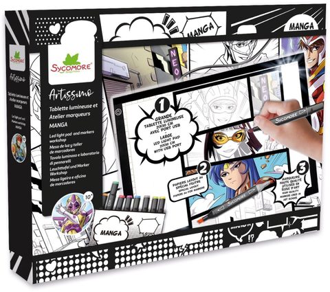 Sycomore Tablette lumineuse XXL et atelier marqueurs - Artissimo - Manga - Dès 10 ans