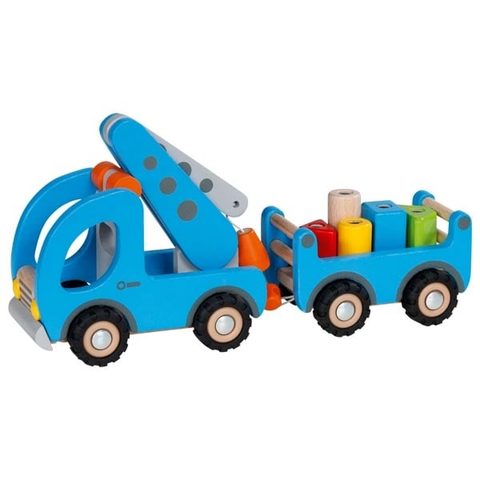 Goki Camion grue avec remorque et 5 blocs magnétiques