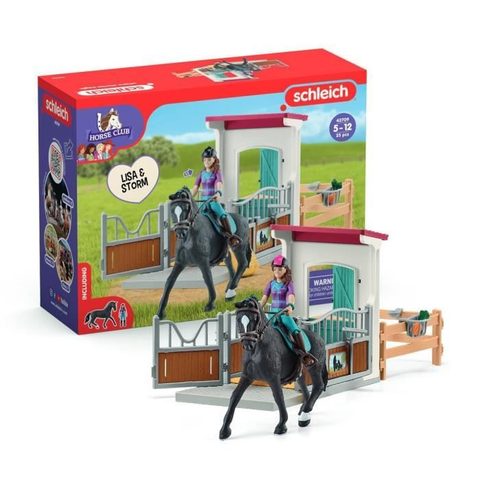 Schleich Horse Box Lisa et Storm, Figurine cheval et accessoires, 42709 Horse Club, des 5 ans