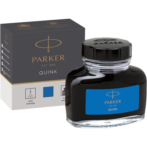 Parker Flacon Verre 57ml Encre Quink Bleue Effaçable