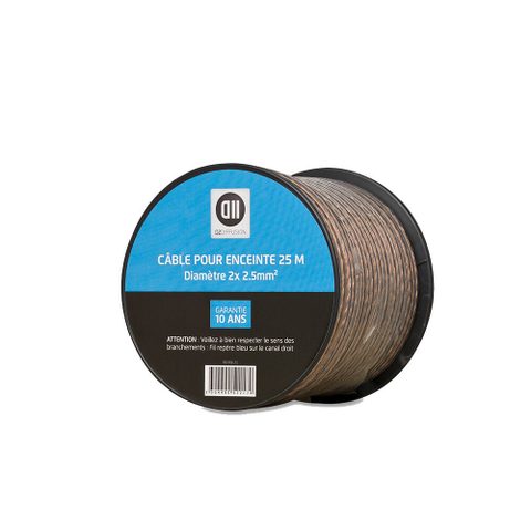 D2 Diffusion Câble Pour Enceintes 2x 2,5mm² 25 M