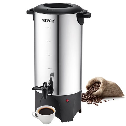 Vevor Percolateur à Café 7,4 L (50 Tasses), Inox, Filtre Permanent, Maintien 90-98 C