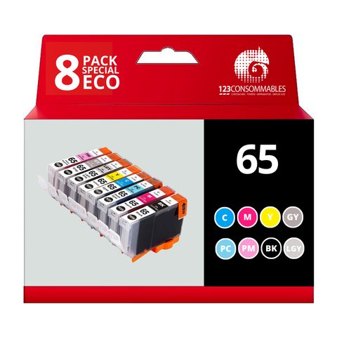 123consommables Pack Compatible Canon Cli-65, 8 Cartouches
