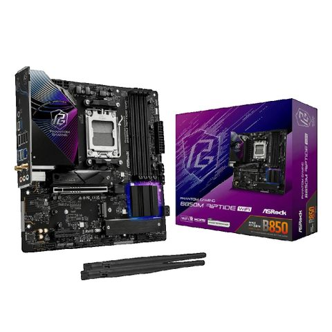 ASRock B850 AMD AM5 Micro ATX B850M Phantom Gaming Riptide WiFi DDR5 PCIe 5.0