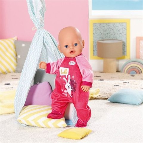 Baby Born Combinaison - Rose - Motif lapin - Avec cintre - Pour poupon 43cm