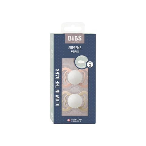 Bibs Sucette bébé - Supreme - Symétrique - T2 - Silicone - Blush Vanilla - Pack de 2