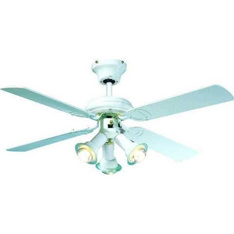 Farelek Maldives Ø 107 Cm - Ventilateur De Plafond Réversible, 4 Pales Laquées