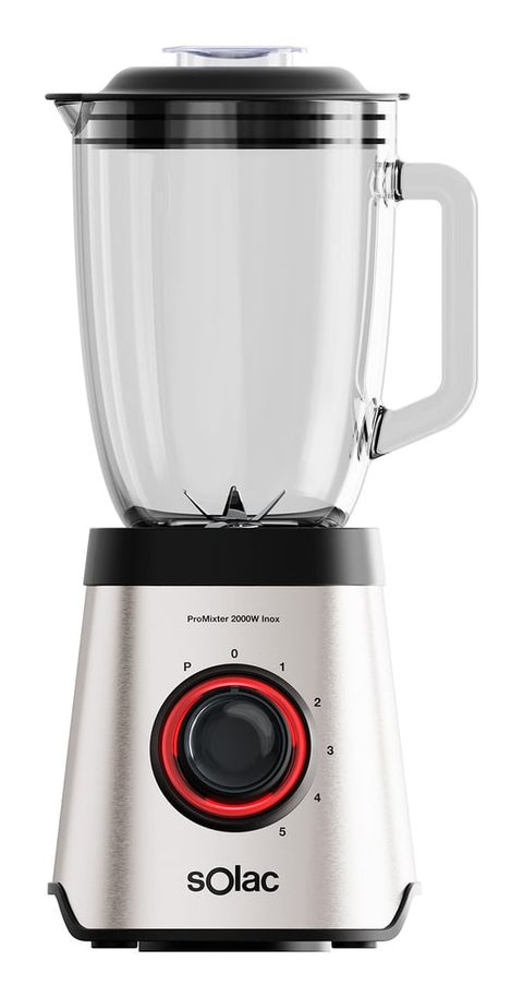 Solac Mixeur en verre ProMixter 2000 1,75 L 200 W 5 vitesses en acier inoxydable