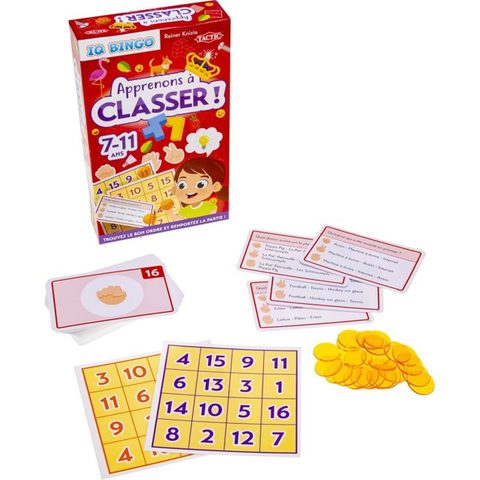 Tactic Jeu de société éducatif Apprenons à classer ! IQ Bingo Édition française 7+ jeu de logique et maths