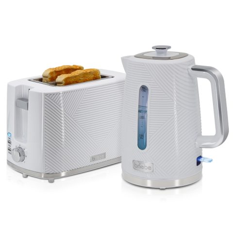 Briebe Grille-pain SKT1170WHT Elegance Design blanc 2 tranches + Bouilloire 1,7 L