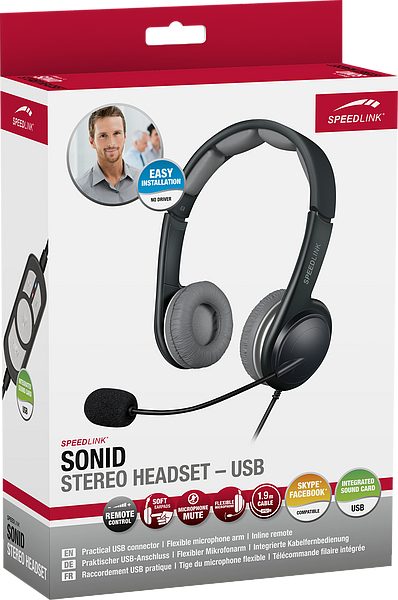 Speedlink Sonid Casque Avec Fil Arceau Bureau/centre D'appels
