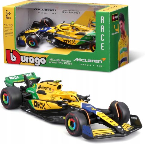 Bburago F1 Mclaren Mcl38 2024 Norris - Senna Livery Voiture Miniature 1:43