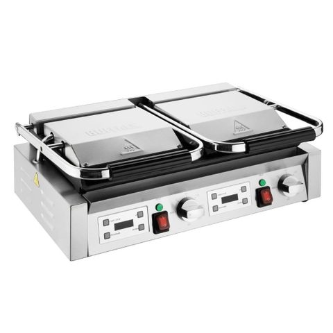 Buffalo Gril de Contact Double Plaques Rainurées 3,6 kW