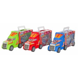Toi-toys Camion Turbo Racers Avec 2 Voitures De Course - Ensemble De 3 Pièces