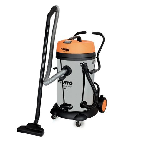 Vito Aspirateur eau et poussières 2400W Cuve 75 litres Inox Nettoyage professionnel