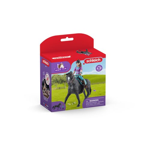 Schleich Figurine Cavaliere Lisa et Storm, c avec 10 éléments inclus dont 1 cheval hanovrien et sa cavaliere