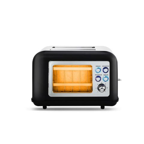KitchenCook Grille Pain Double Fente Avec Fenetre Toasteo Glass Black